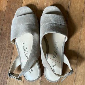 Suede sandals - Peek-a-boo toe